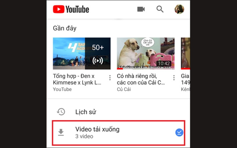 Tìm file đã tải bằng ứng dụng Youtube